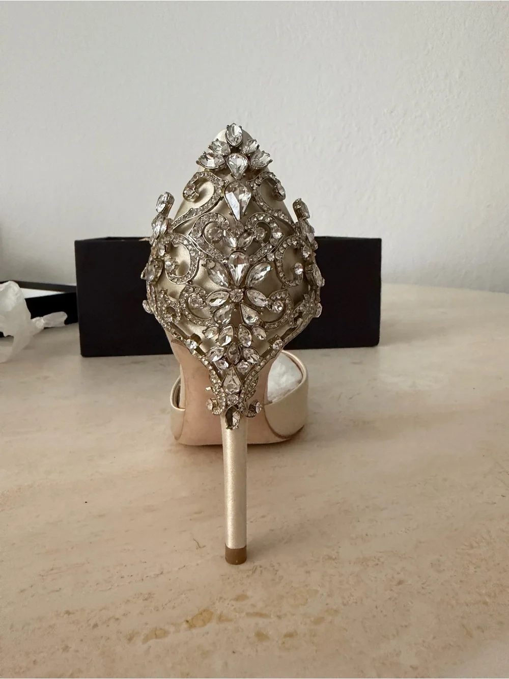 Badgley Mischka champagne satin